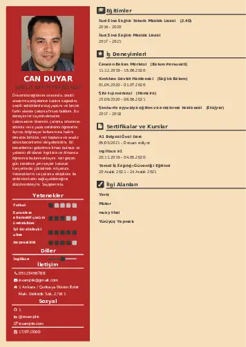 Hasta Bakıcı Cv Örnekleri cv indir